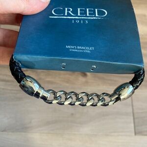 Creed Stainless Steel chain and braided Black  Bracelet
